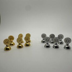 Laguna Magnetic Nail Art Display Stands 12pc Set Gold Silver Practice Holders